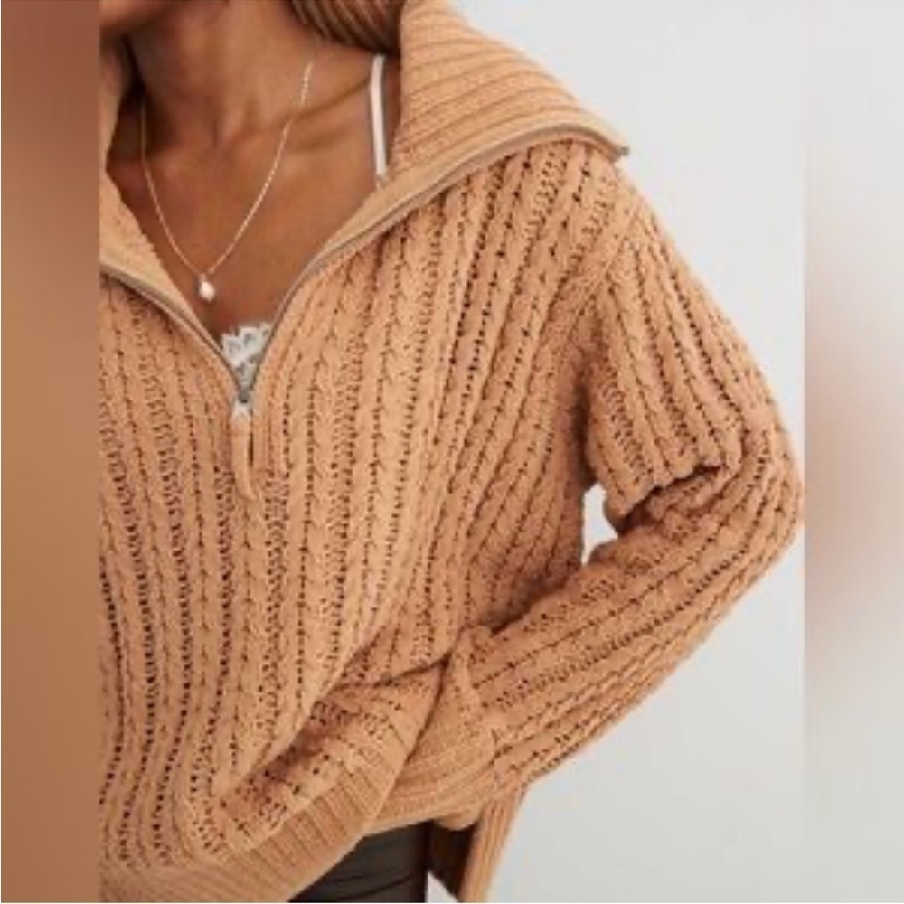 Aerie Tan Cowl Neck Sweater like new 🆕